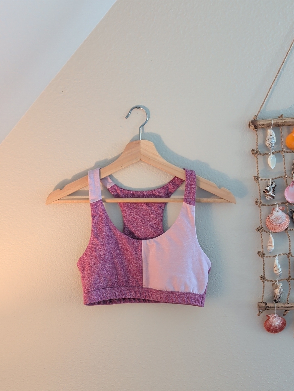 Anthropologie Two-Tone Mauve & Light Pink Sports Bra